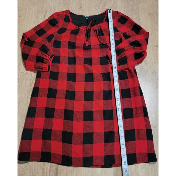 Madewell Size Medium Signal Buffalo Check Plaid Tunic Dress Wool Blend Gingham - Picture 8 of 9